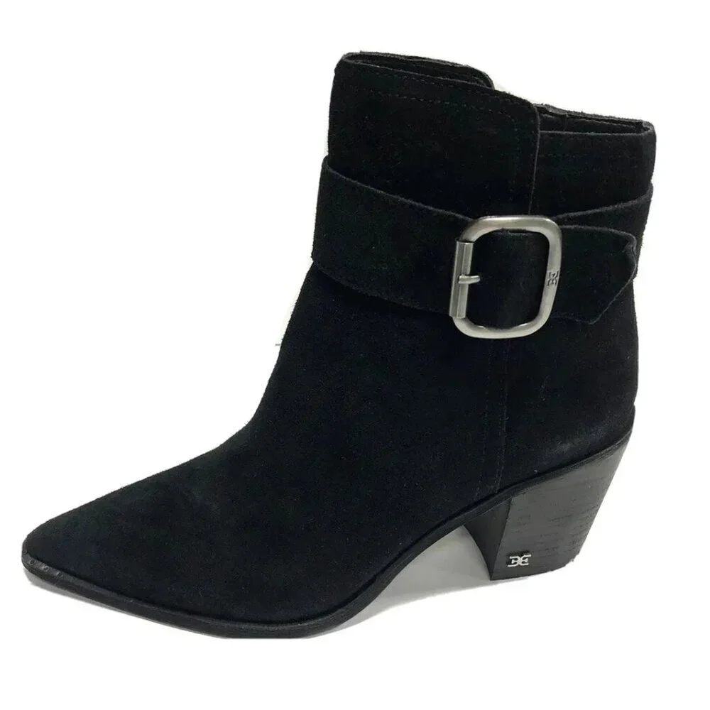 Sam Edelman Women’s Leonia Black Suede Ankle Boots Size 7M